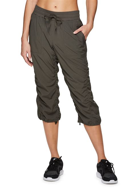 Rbx Active Womens Lightweight Woven Capri Pant With Pockets