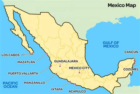 Simple Mexico Map Simple Map Of Mexico Central America Americas