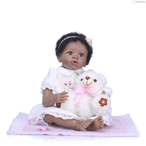 22 Inch Cloth Body African American Silicone Baby Girl