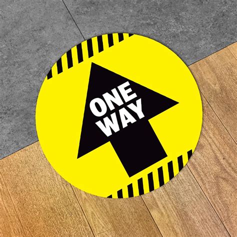 Caution Lines One Way Arrow Floor Decal Schwaab Inc