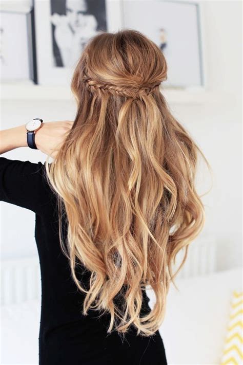 Voluminous half updo curly hairstyle for long hair. 10 Beautiful Hairstyle Ideas for Long Hair 2021