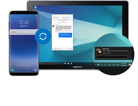 Allows for work started on (say) phone, to be completed on windows desktop. Samsung Flow For Mac - retpasystems