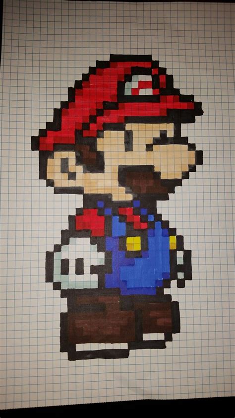 Mario Pixel Art Graph Paper Drawings Graph Paper Art Cool Art