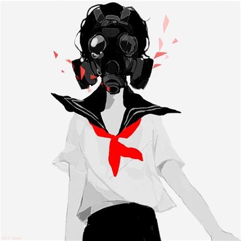 Pin By Nekomimi On Anime Gas Mask Anime Gas Mask Gas Mask Art Gas Mask