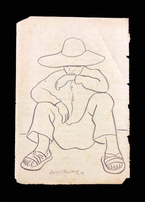 Sold Price Diego Rivera Mexican 1886 1957 Hand Drawn And Signed Sketch August 6 0118