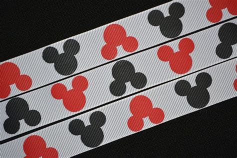5 Yards Mickey Mouse Inspired Ribbon Black And Red By Ribbonmommy
