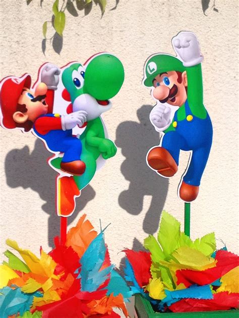 Mario Bros Centerpiece With Luigi Mario Bros Party Super Mario Bros