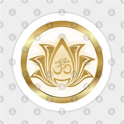 Gold Om Symbol And Lotus Flower In A Golden Circle Om Symbol Gold Magnet Teepublic