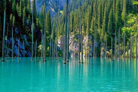 Travel Trip Journey Kaindy Lake Kazakhstan