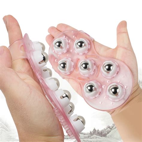 Professional Hand Held Palm Massage Glove Body Massager 360 Degree Stainless Steel Metal Rolling