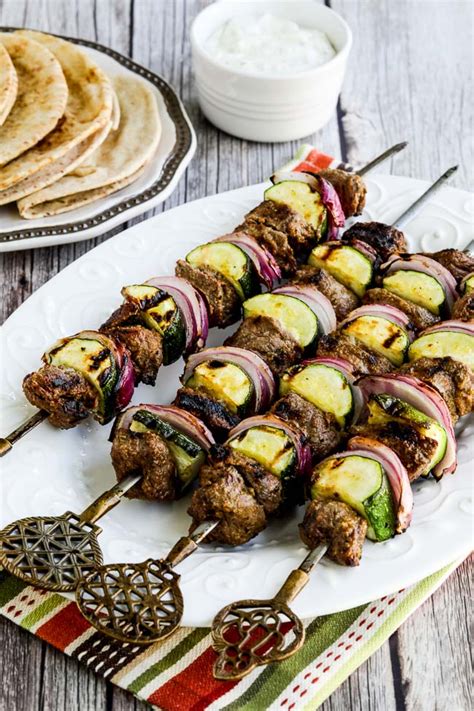 The delicious taste of these kabobs comes from the lively marinade of wine, lemon juice, rosemary, and garlic. Low-Carb Lamb Shish Kabobs - Kalyn's Kitchen