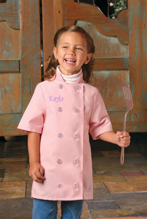 Personalized Kids Pink Chef Coat Jacket With Chef Hat Short Etsy