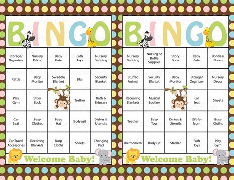 60 Safari Baby Shower Bingo Cards By Celebratelifecrafts On Etsy