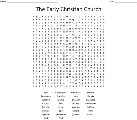 The Early Christian Church Word Search Wordmint