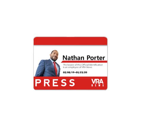 Press Badge Template Web Free Professional Press Identification Badge