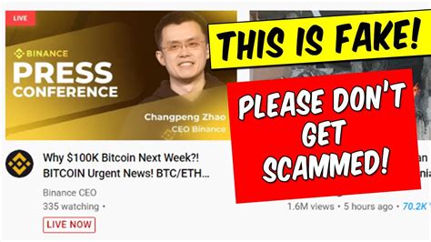 Fake Binance Live Conference On Youtube Scam Giveaway Youtube