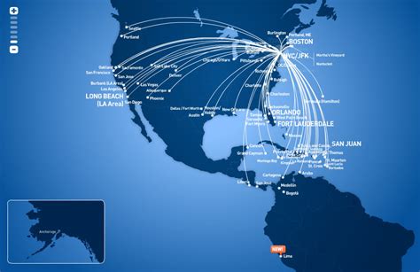 Jetblue Airways Route Map From New York Jfk