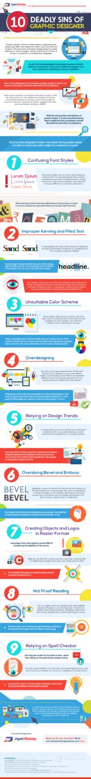 10 Deadly Sins Of Graphic Design Infographic Dmp Blog