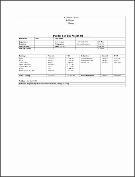 blank payslip template sampletemplatess