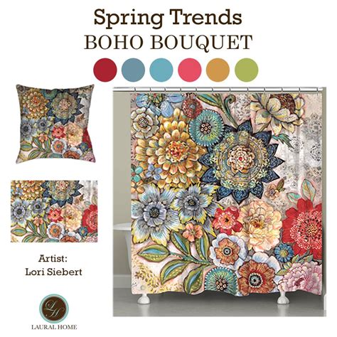 Bathroom window curtain measures 36x 54 the set includes two 36x 54panels and. Boho Bouquet Shower Curtain in 2020 | Floral shower ...