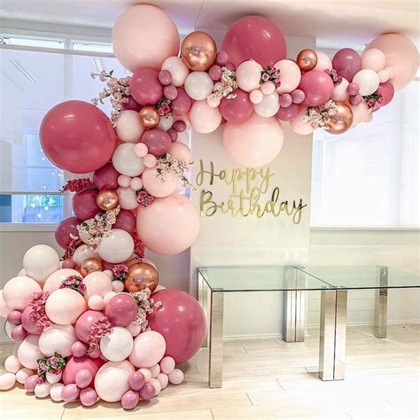 Pink Balloon Arch Garland Kit 108 Pieces Pink And Gold Latex Balloons