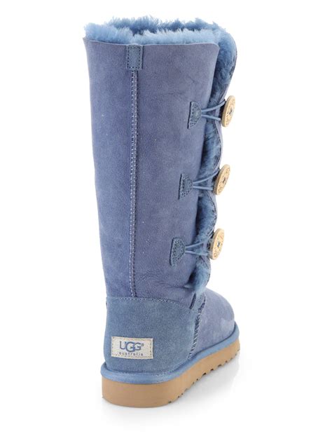 Ugg Bailey Button Knee High Shearling Boots In Blue Lyst