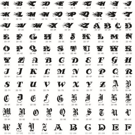 160 Beautiful Letters Airbrush Body Art Tattoo Stencil Template Book