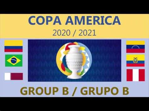 Each group consists of five teams. COPA AMERICA 2020 / 2021 - Group B Prediction - Colombia, Brazil, Qatar, Venezuela, Ecuador ...