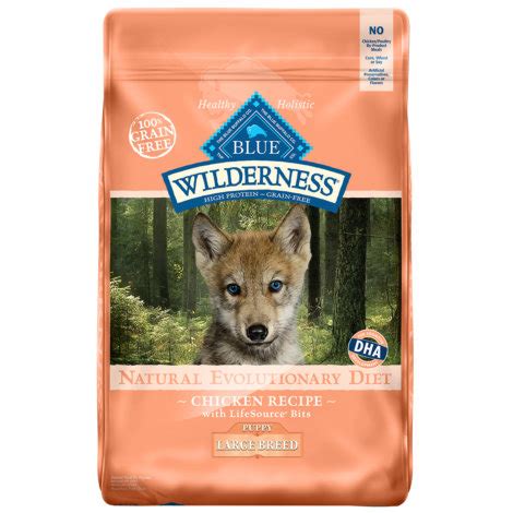 Blue life protection formula large breed puppy food supports healthy muscle growth and contains dha and ara (important fatty acids found in mother's milk) to support cognitive function and retinal health Blue Buffalo BLUE Wilderness Large Breed Grain-Free ...