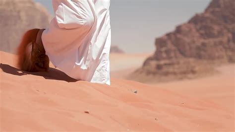 Walking In Desert Sand Dunes Of Jordan Stock Video Motion Array