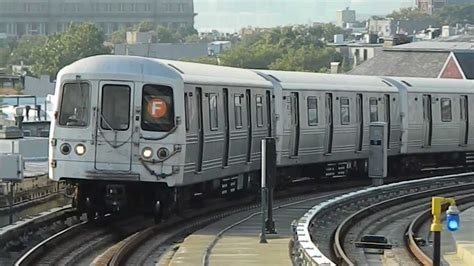 mta new york city subway coney island bound r46 f train smith 9 streets station youtube