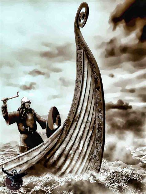 Viking On A Drakkar By Thecasperart On Deviantart