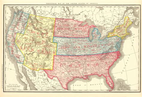 Mcnallys 1915 Industrial Map Of The United States Of America Art