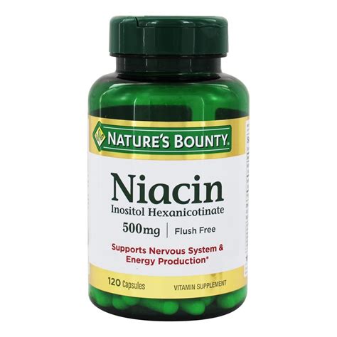 Natures Bounty Flush Free Niacin Inositol Hexanicotinate For Nervous