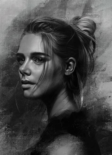 Procreate Bandw Portrait 15032019 On Behance