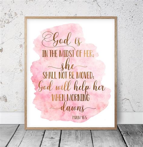 God Is In The Midst Of Her She Shall Not Be Moved Psalm Etsy In 2022