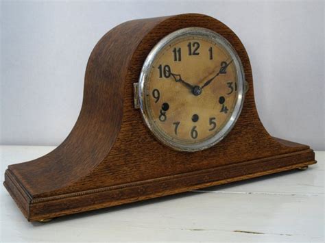 Vintage German Oak Mantle Clock Westminster Chimes C