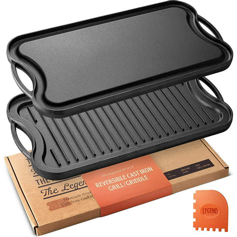Legend Cast Iron Griddle For Gas Stovetop 2 In 1 Reversible 20 Cast