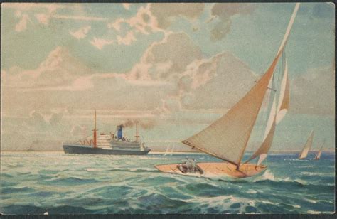Coloured An Ocean Steamship Company Blue Funnel Line Steamship And Yachts