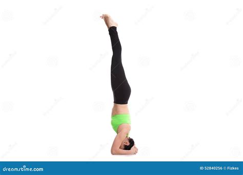 Supported Headstand Yoga Pose Stock Photo Image Of Head Model 52840256