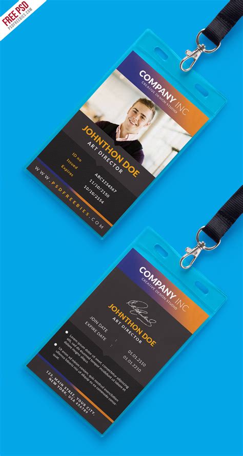 Just click or drag and drop and you will get a custom id card. Free Creative Identity Card Design Template PSD ...