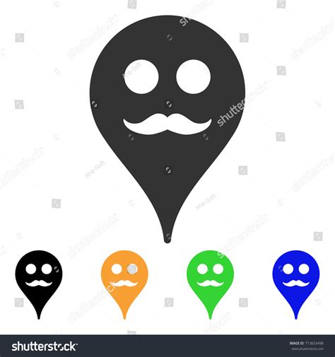 Gentleman Smiley Map Marker Icon Vector Stock Vector Royalty Free