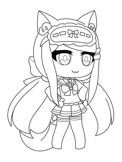 Impresionante personaje de Gacha Life para colorear, imprimir e dibujar