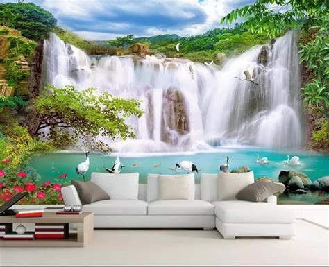 Custom 3d Photo Wallpaper Living Room Mural Waterfall Beautiful View