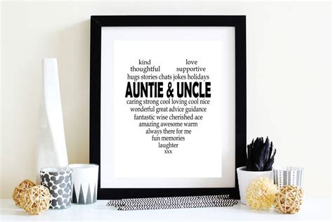 Auntie And Uncle Personalised Print By TillyBob And Me