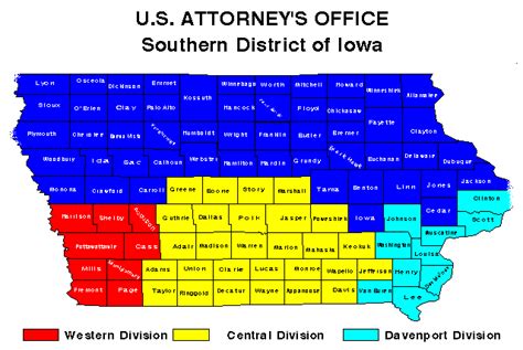 Northern District Of Iowa Southern District Of Iowa Map