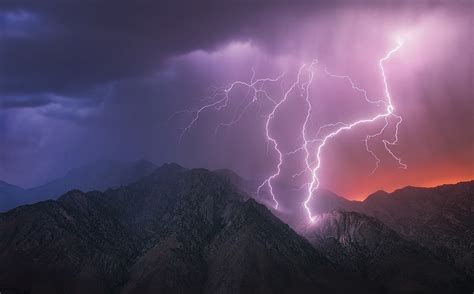 Lightning Storm Wallpaper Nature Landscape Mountains Lightning Hd