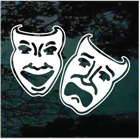 Happy Sad Drama Mask Car Window Decals And Stickers Decal Junky