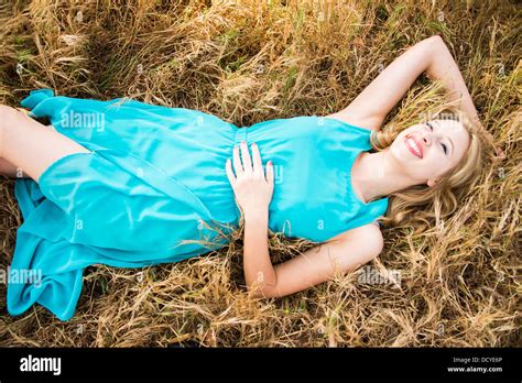 Woman Lying In Grass Hi Res Stock Photography And Images Alamy