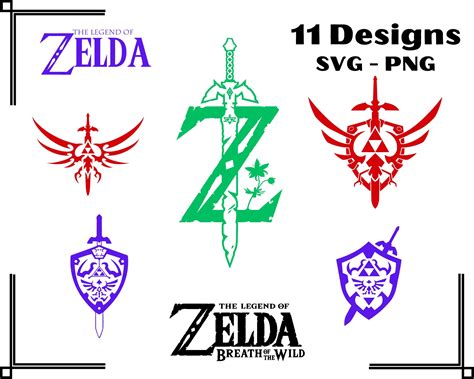 The Legend Of Zelda Svg Bundle Zelda Logo Vector Cut Files Etsy